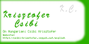 krisztofer csibi business card